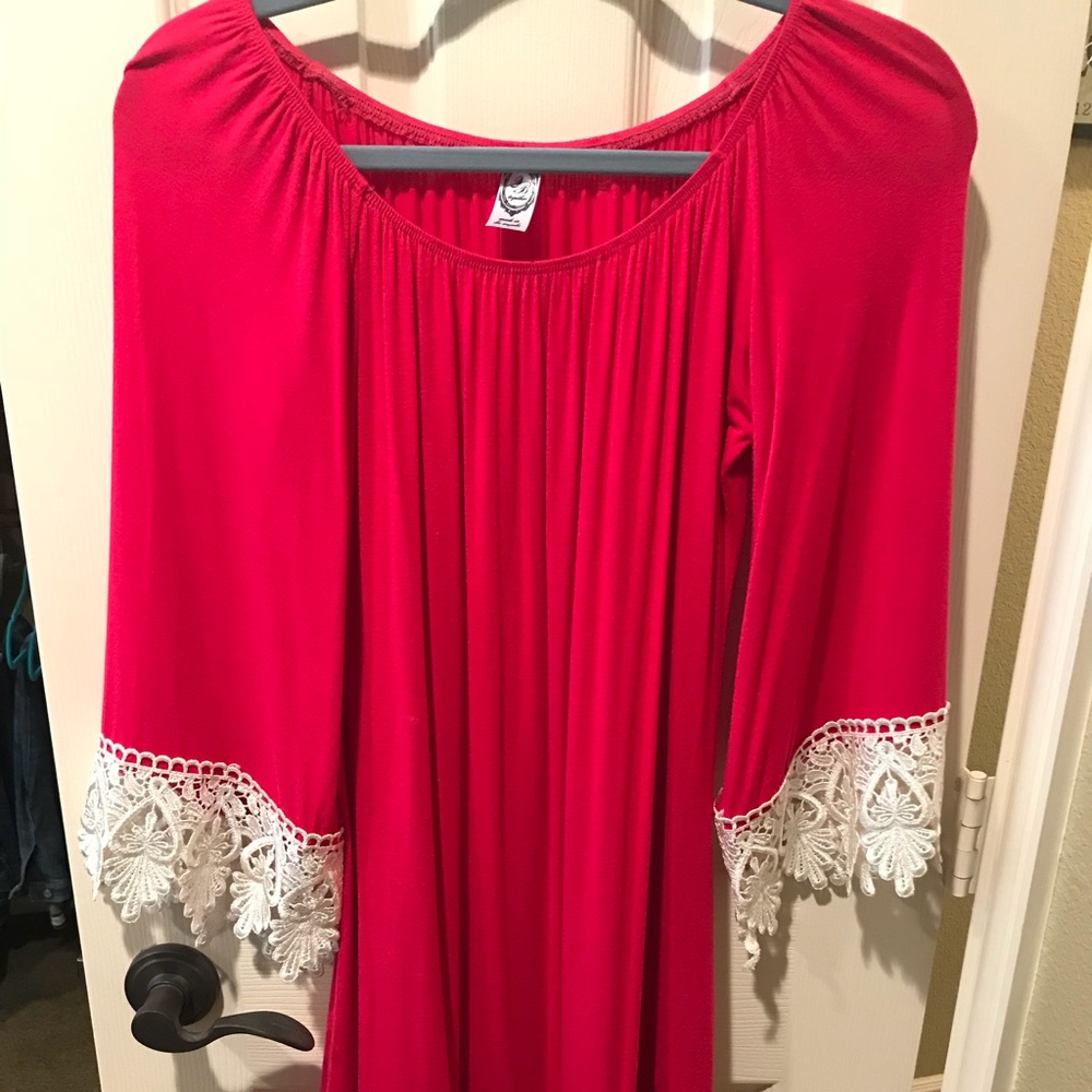 Pink Tunic with lace trim